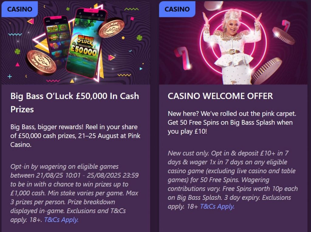 Giros gratis en tragamonedas de Pink Game Casino