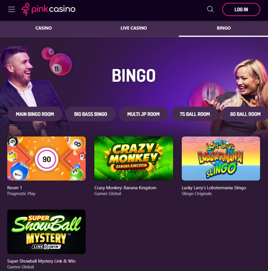 Juegos de tragamonedas en la app Pink Game Casino